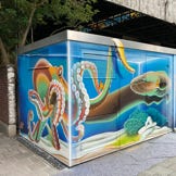 Graffiti Aquarium Perspektive Auftrag 3D Krake Zitteraal 